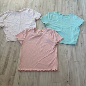 Wild Fable Crop Top Trio - Pink, Blue, White